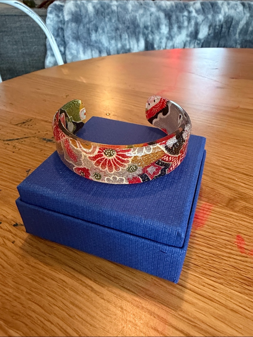 Floral Pattern Kids Headband in Red and Gold